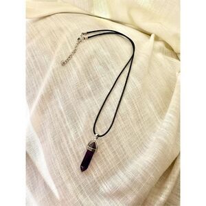 Dark purple stone pendant necklace